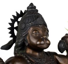 Vintage Lord Hanuman Brass Statue in Tibetan Art for Decor