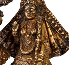 Handmade Vintage Brass Lord Krishna and Radha Decorative Statue
