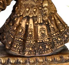 Handmade Vintage Brass Lord Krishna and Radha Decorative Statue