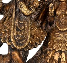 Handmade Vintage Brass Lord Krishna and Radha Decorative Statue