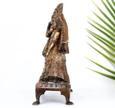 Handmade Vintage Brass Lord Krishna and Radha Decorative Statue