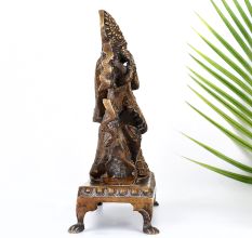 Handmade Vintage Brass Lord Krishna and Radha Decorative Statue