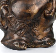 Vintage Finish Happy Laughing Buddha Brass Statue in Chinese Art