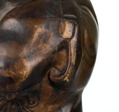 Vintage Finish Happy Laughing Buddha Brass Statue in Chinese Art