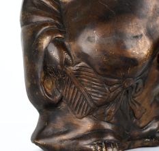 Vintage Finish Happy Laughing Buddha Brass Statue in Chinese Art