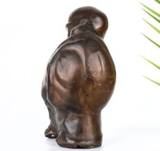 Vintage Finish Happy Laughing Buddha Brass Statue in Chinese Art