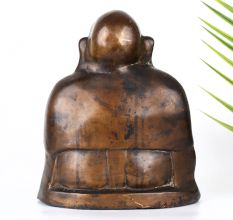 Handcrafted Laughing Buddha Brass Statue in Chinese Art