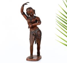 Beautiful Dancing Goddess Parvati Copper Statue for Home Decor