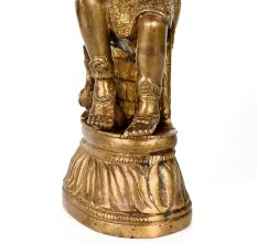 Vintage Brass Statue of Mother Feeding Lord Krishna for Decor