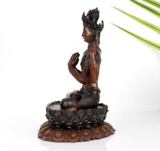 Buddhist Deity Chenrezig Copper Statue in Tibetan Art