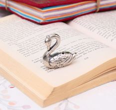 Silver Brass Swan Incense Stick Holder