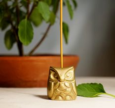 Golden Brass Owl Incense Stick Holder