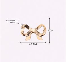 Brass Gold Bow Wall Mounted Coat Hooks- Pack of 3