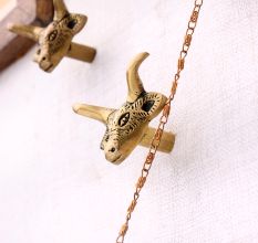 Brass Steer Head With Horns Wall Mounted Coat Hooks- Pack of 3
