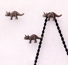 Antique Modern Iron Rhinoceros Wall Hooks-Pack of 3