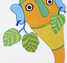 Beautiful Gond Art Painting by Padma Shri Awardee Durgabai Vyam