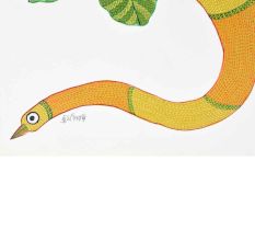 Beautiful Gond Art Painting by Padma Shri Awardee Durgabai Vyam