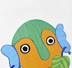 Beautiful Gond Art Painting by Padma Shri Awardee Durgabai Vyam