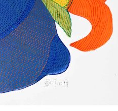 Beautiful Acrylic Paper Painting in Gond Art by Durgabai Vyam