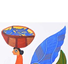 Beautiful Artwork of Gond Art by Padma Shri Awardee Durgabai Vyam