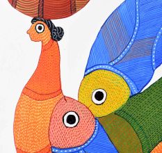 Beautiful Artwork of Gond Art by Padma Shri Awardee Durgabai Vyam