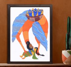 Multi-Coloured Gond Art Painting by Padma Shri Durgabai Vyam