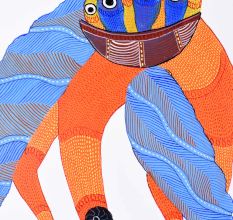 Multi-Coloured Gond Art Painting by Padma Shri Durgabai Vyam