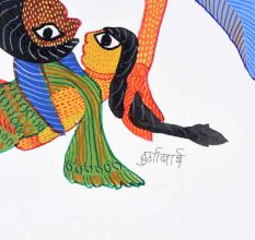 Multi-Coloured Gond Art Painting by Padma Shri Durgabai Vyam
