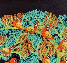 Traditional Intricate Patterns Gond Art Painting by Durgabai Vyam