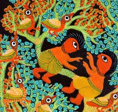 Traditional Intricate Patterns Gond Art Painting by Durgabai Vyam