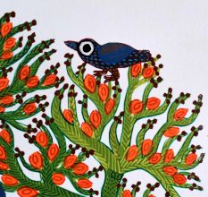 Gond Acrylic Painting on Paper by Padma Shri Awardee Durgabai Vyam
