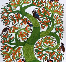 Vibrant Artwork of Gond Art by Padma Shree Durgabai Vyam