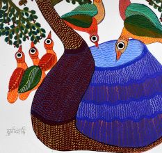 Vibrant Artwork of Gond Art by Padma Shree Durgabai Vyam