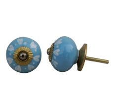 Turquoise Heart Dot Knob (1)