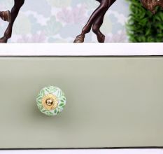 Green Decorative Leaf Drawer Knob