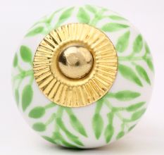 Green Decorative Leaf Drawer Knob