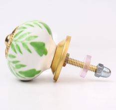 Green Decorative Leaf Drawer Knob