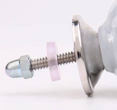 Grey White Ceramic Floral Drawer Knob