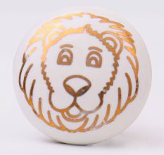 Golden Animals Pattern Ceramic Dresser Knobs-6 Pieces