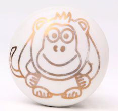 Golden Animals Pattern Ceramic Dresser Knobs-6 Pieces