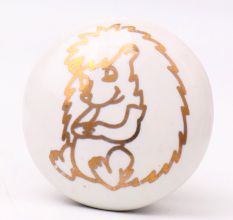 Golden Animals Pattern Ceramic Dresser Knobs-6 Pieces