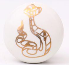 Golden Animals Pattern Ceramic Dresser Knobs-6 Pieces