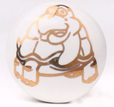 Golden Animals Pattern Ceramic Dresser Knobs-6 Pieces