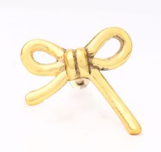 Gold Metal Bow Dresser Knob