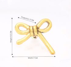 Gold Metal Bow Dresser Knob