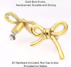Gold Metal Bow Dresser Knob