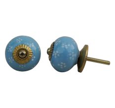 Turquoise Tiny Flower Knob (1)