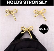 Gold Metal Bow Wall Hooks-3 Pieces