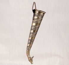 Handmade Brown Finish Brass Nandi Head Pipe for Temple