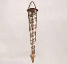 Handmade Brown Finish Brass Nandi Head Pipe for Temple